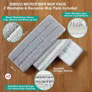 Swivo Mop & Bucket Set with Wringer with 5Pack Magic Cleaning Cloth Free